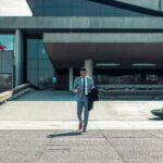 businessman checking his phone