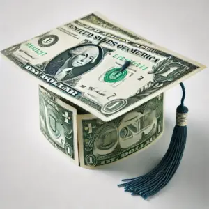college hat made from dollar bills